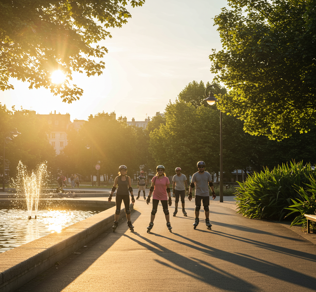 SKATE ROLLING EN ESPLANADE TRANQUILLE
